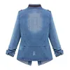 Women's Blouses Women's Tilorraine 2022 Autumn And Winter Women's Large Size Top Long Sleeve Waist Pocket Denim Coat Jacket Plus