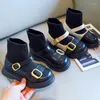 Chaussures de sport pour tout-petits enfants automne garçons enfants mode fille unisexe décontracté solide noir chaussette