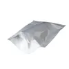 アルミニウムバッグホワイトスタンドアップジップロックポーチフードストレージ臭いプルーフバッグ幅10-16cm厚さ120ミクロン