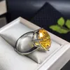 Cluster Rings Wedding Rings Natural Brazilian citrine ring the most gem stone the lady favorite 925 sterling silver luxury 220922