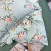 Bedding sets Svetanya Pastoral Green Leaves Floral 600TC Egyptian Cotton Bedding Set Linens Fitted Flat Sheet Pillowcase Quilt Cover 220924