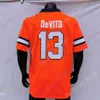 Mitch 2020 NY NCAA Syracuse Jerseys 13 Devito College Football Jersey Orange Size Youth Adult Brodery