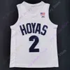 Mitch Custom 2020 Georgetown Hoyas Basketball Jersey NCAA College Galen Alexander Qudus Wahab Porter Ewing Iverson Deuil Jamari Sibley