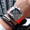 Superclone Watches armbandsur designer lyxiga herrmekanik tittar på richa kvarn armbandsur tiktok kwai tenn hink maskin livlig snabb röd 03wh