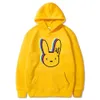 Sudaderas para hombres sudaderas más altas cosas Bad Bunny Funny Corean Clother Casual Externo Harajuku Hombres Mujeres con capucha Hip Hip Hop Hole Masculino 7508