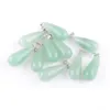 Teardrop Shape Natural Stone Aventurine Pendants Pendulum Charms f￶r smycken Making DIY ￶rh￤ngen Halsband V0312