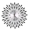 Zegar ścienny Zegar 15 cali Słońce 3D duży lśniąca dhinestone w stylu nowoczesnym wystrój salonu Złote czarne