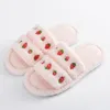 Slippers huis cartoon fruit vrouwen fluweel open teen slaapkamer platte schoenen indoor zoete dennen dames bont 220926