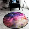 Mattor 3D Galaxy Star Space Carpet Flanell Boy Play Round Stolmattor Heminredning Bedside Area Rugs Non-Slip Mattor för vardagsrum