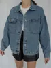 Kvinnorjackor Syiwidii ​​denimjacka för kläder överdimensionerade jeansrock koreanska rockar Spring Fall Blue Outwear 220924