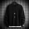 Męskie bluzy swobodne mody mężczyźni dwa fałszywe kawałki solidny kolor pullover streetwear Nowe męskie koreańskie bluzy Hip Hip Hip