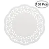 Table Mats 100pcs Disposable Oil-absorbing White Lace Paper Doilies Cake Box Liner Packaging Pad 5.5"