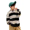 Pullover Spring Fall Bottom Shirt Boys Casul Sport Roun Neck Sweatshirt Barn randiga Svettning Teen Fashion Trend Clothes 220924