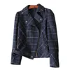 Chaquetas de mujer Chic Short Plaid cortas Mujeres Estilo coreano Slim Big Size Coat Lana Office Lady Casual Biker Coats Vintage Outwear 220924