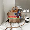 Bolsos de noche Casual hombro para mujer 2022 verano tejido diseñador moda bolsos de mujer paja gran capacidad bolso cruzado femenino