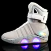 Dress Shoes Adults USB Charging Led Luminous For Men's Fashion Light Up Casual Men back to the Future Glowing Sneakers 220923