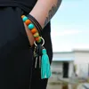 TASSEL CHARM STRANG SILICONE PEADS JEBLEDS KEY RING BEADE BRACLAND KEYCHAIN ​​KEY CHAIN ​​Women Fashion Jewelry