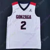 Митч 2021 Финал четыре Новых NCAA College Gonzaga Jerseys 2 Drew Timme баскетбол Джерси белый флот