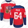 Gla Mit 2016 Coupe du monde de hockey République tchèque Maillot de l'équipe WCH David Krejci 48 Tomas Hertl 67 Frolik 93 Voracek 17 Sobotka 6 Kempny 88 Pastrnak