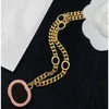 Vintage Ronde Dubbele Letter Ketting Dames Sieraden Gelaagde Accessoires voor Unisex Designer Geschenken Mode Gouden Kettingen Hanger 2022