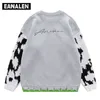 Herrenpullover Harajuku grau lila Cartoon Anime übergroße Pullover Pullover Pullover Herren koreanischen Retro y2K Opa hässliche Strickpullover Damen 220926