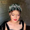 Headpieces A441 Gr￶n brudh￥rband Crystal Wedding Hair Accessories Bruden Jewelry Rhinestone pannband Elegant huvud