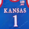Митч 2020 Новый NCAA Kansas Jayhawks Jerseys 1 Devon Dotson College Basketball Jersey Blue Size Youth Adult