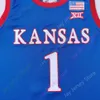 Mitch 2020 Novo Jerseys da NCAA Kansas Jayhawks 1 Devon Dotson College Basketball Jersey Blue Size Youth Adult Adult