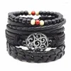 Очарование браслетов bileklik punk moda boho beads pulseira masculina feminina считает кожа