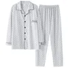 Pijama de pijamas de algodão para calças de dormir masculina definido pijama tampas listradas com calças de duas peças Pijamas Mens plus size 4xl Male Lounge