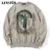 Maglioni maschili uomini lenstid uomini hip hop maglione maglione ad angelo fulmine stampato streetwear harajuku autunno oversize hipster casual pullover 220923