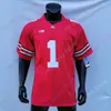 Mitch 2020 New NCAA Ohio State Buckeyes Maglie 1 Justin Fields College Football Jersey Black White Dimensioni giovani