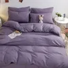 Ensemble de literie Home Textile Minimaliste Green Purple Liberter Double Feuille Luxury Queen King Size Littans de lit Hobe Drevette Couche d'oreiller 220924