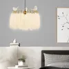 Kolye lambaları Modern çatı katı LED ışıklar daire tüy avize aydınlatma kapalı 50cm 60cm mutfak armatürleri armatür