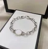 Designer unissex punk pulseira manguito pulseira masculino feminino prata jóias de aço inoxidável alta qualidade hip-hop pulseiras com box2525