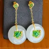 Brincos de pulseira colar Flor étnica jade inimigo de noiva