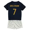 2024 Mbappe Giroud Griezmann Kids Kit Soccer Jerseys National Team 22 23 Kante Benzema Dembele Home Away Football Shirts