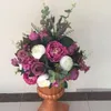 Fleurs décoratives Table Boule De Fleurs Pièce Maîtresse De Mariage Toile De Fond Décor Partyroad Mur De Plomb El Arrangement En Soie