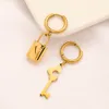 Charm Earrings Designer Lock Key Asymmetric Ear Stud Luxury Huggie Brand Women Gold Plated Earring Wedding Party Jewelry Accessori7486909