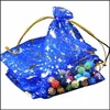 Bolsas de joyas bolsas bolsas de joyas bolsas 100pcs estrellas de luna dtring organza pequeña regalo para fiesta de bodas valentines dayj afortunado dhvh9