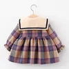 Flickans klänningar faller Baby Girl Dress Clothes Toddler Girls Princess Plaid Birthday Dresses For Spädbarn Babykläder 0-2y Vestidos