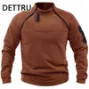 Men's Jackets Winter Mens Military Sweatshirt Fleece Zipper Pullover Fashion Solid Color Loose Lamb Thick Jacket Men Clothing Streetwear 220924