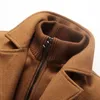 Men's Jackets Winter Wool Coat Slim Fit Mens Stand Collar Casual Fleece Warm Outerwear Jacket Woolen s Men Pea Plue Size 220924