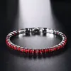 4mm Bling Hip Hop Round Tennis Bracelet for Women Iced Out Cubic Zircon Red Blue Green White Colorfuly Stone Fashion Hand Chains Bangle Bijoux Jewelry Gifts wholesale