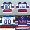 GLA MIT 1980 아이스 하키 유니폼에 기적 15 마크 우물 24 Rob McClanahan 28 John Harrington Mens 100% 스티치 미국 Hockey Jersey