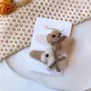 2 pezzi nuova coreana dolce ragazza principessa forcine moda per bambini semplice carino peluche fiore orso fiocco BB clip accessori per capelli