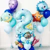 101pcs/set karikatür köpekbalığı/deniz yıldızı/deniz hayvanları altında ahtapot bebek duş doğum günü partisi düğün balonları kemer dekor