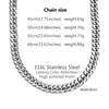 6-15mm Wide Cool Double cuban Curb Link Chain Necklace For Mens Stainless Steel Chains DIY Holiday GIfts 18-36 Inch silver