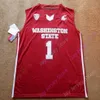 Mitch Custom 2020 State Cougars WSU Basketball Jersey NCAA College Thompson CJ Elleby Isaac Bonton Jeff Pollard Tony Miller