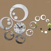 Wandaufkleber 3D DIY Acryl Kreis Spiegel Aufkleber Uhr Home Dekoration 2022